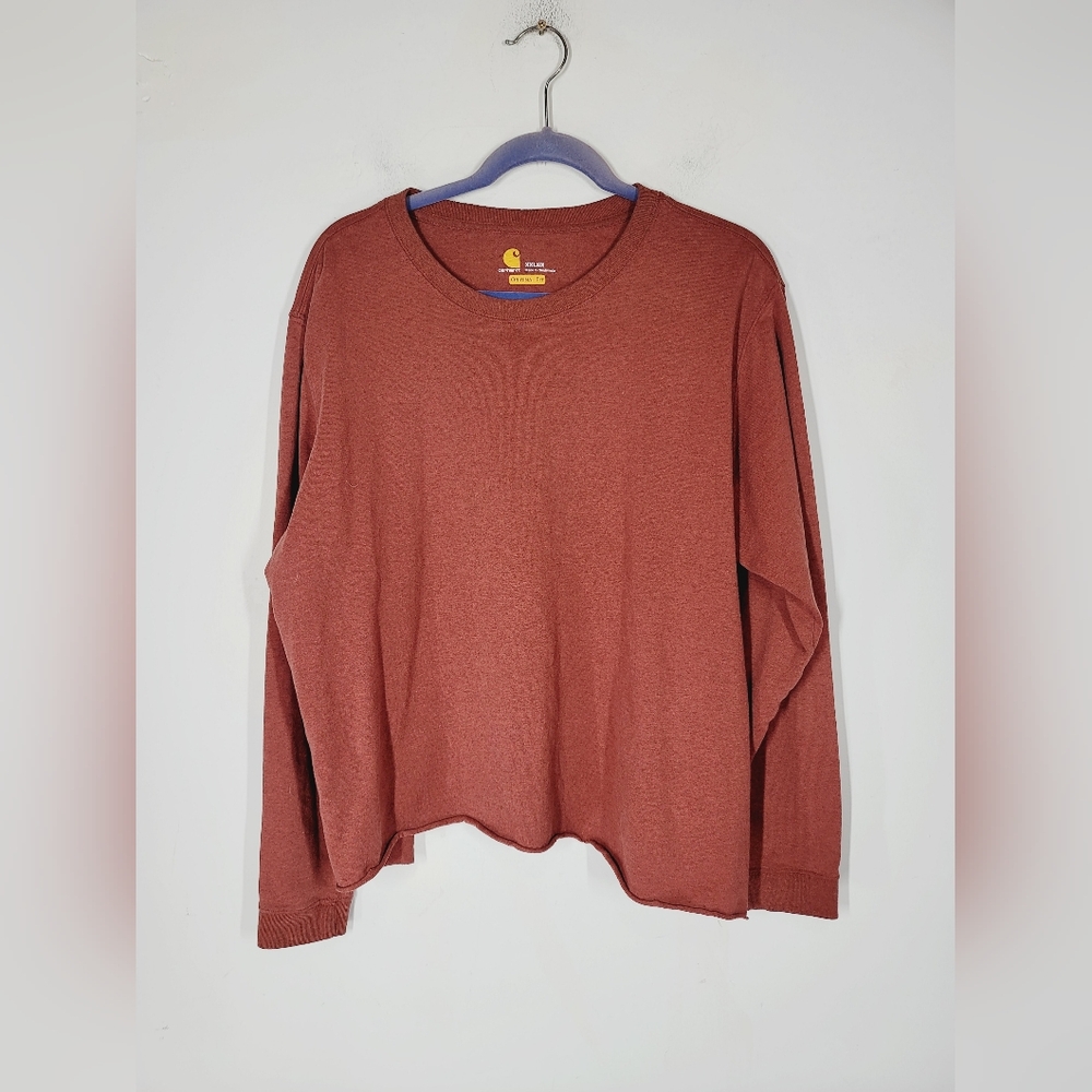 Carhartt Brick Red Long Sleeve Shirt, Size XXL